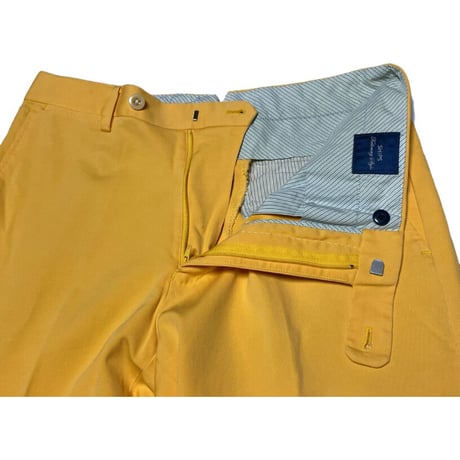 MADE IN ITALY製BESTE社生地使用 MADE IN JAPAN製 SHIPS カラーコットンスラックス イエロー 46サイズ