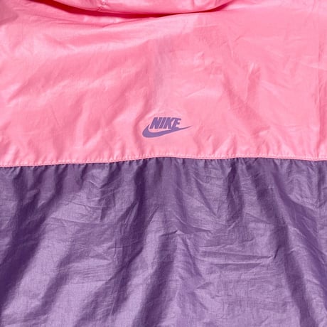 NIKE フルジップナイロンパーカー ピンク×パープル XLサイズ