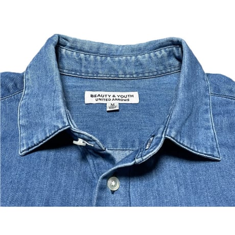 BEAUTY&YOUTH UNITED ARROWS 長袖デニムシャツ ライトインディゴ Mサイズ