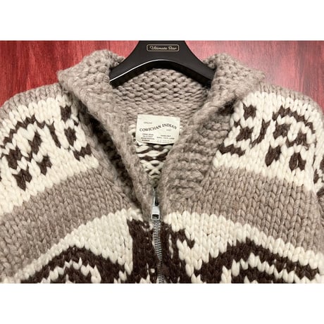 COWICHAN INDIAN KNIT コンドル柄 ウールカウチンセーター アイボリー×ブラウン