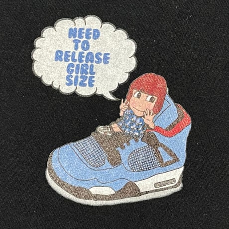 AIR JORDANモチーフ 半袖ロゴTシャツ GILDANボディ ブラック Mサイズ