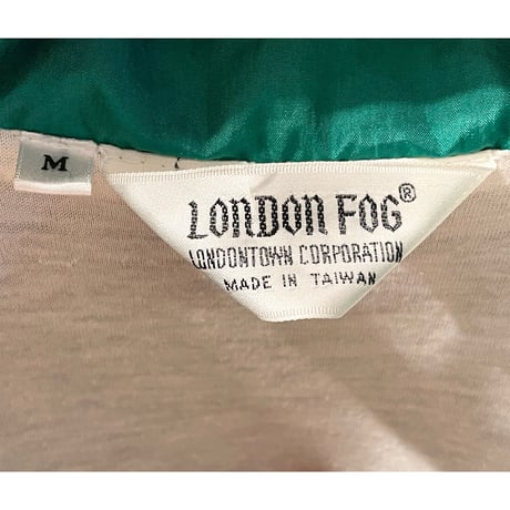 LONDON FOG ボーダー切り替えナイロンジャケット グリーン Mサイズ