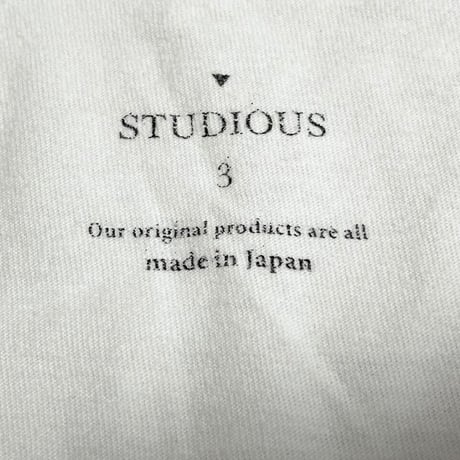 ▲訳あり商品▲ MADE IN JAPAN製 STUDIOUS ロゴプリントTシャツ ホワイト 3サイズ