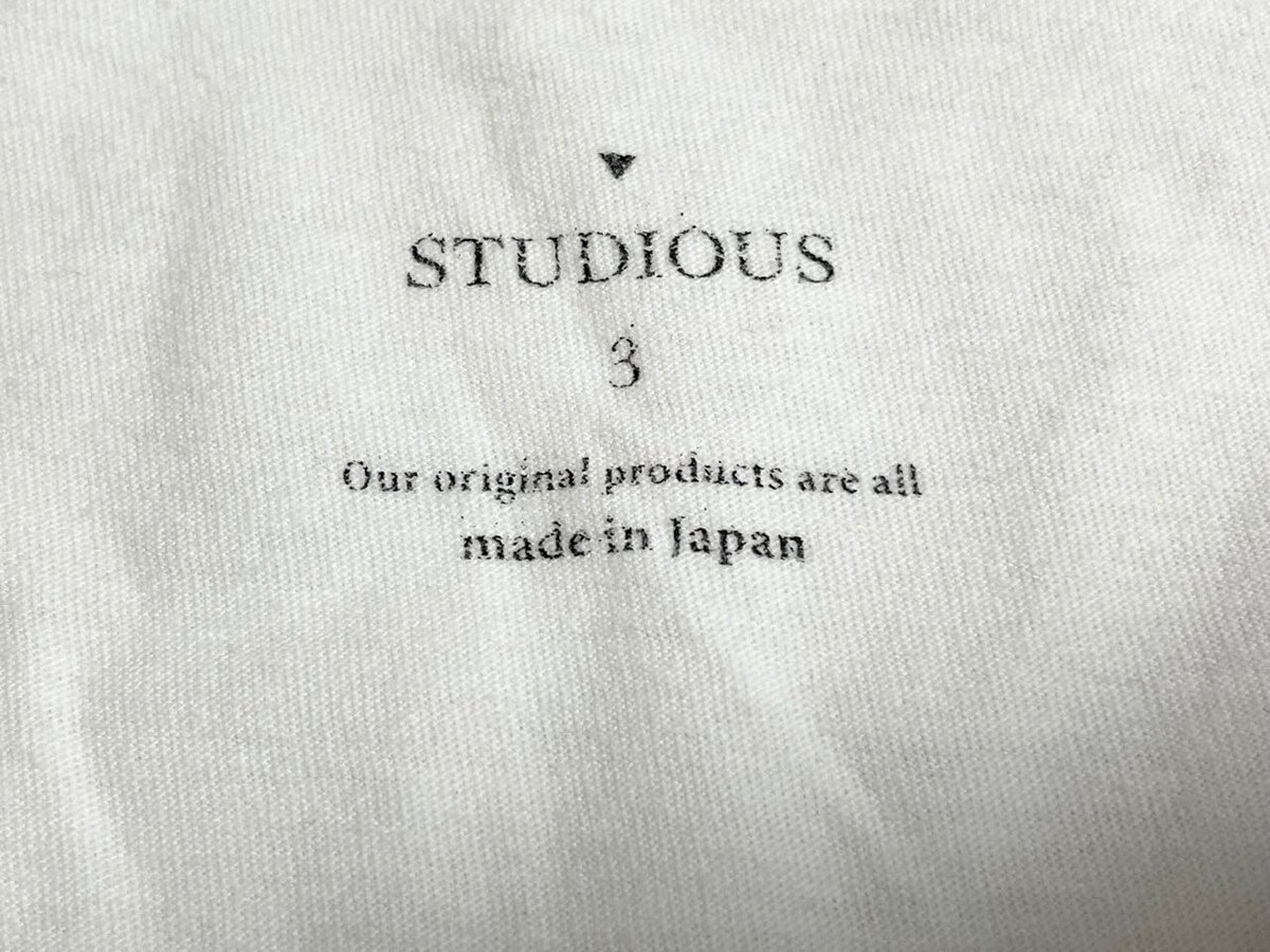 △訳あり商品△ MADE IN JAPAN製 STUDIOUS ロゴプリントTシャツ 