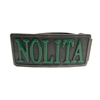 MADE IN ITALY製 NOLITA バックル付き レザーベルト ダークブラウン 40サイズ