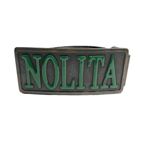 MADE IN ITALY製 NOLITA バックル付き レザーベルト ダークブラウン 40サイズ