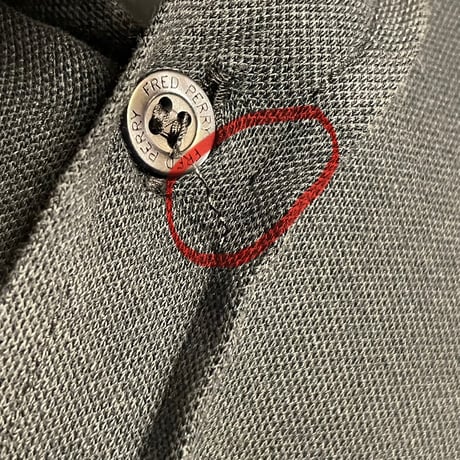 希少 MADE IN ITALY製 FRED PERRY 長袖鹿の子ニットシャツ ネイビー Mサイズ
