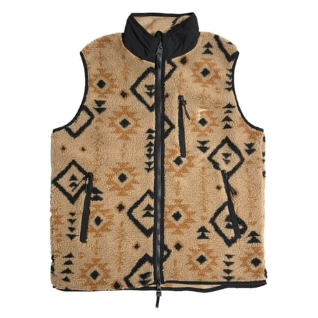 ★新品★ 2024年AWモデル TOOCO ネイティブ柄フリースベスト UXMAL CAMEL S～XLサイズ