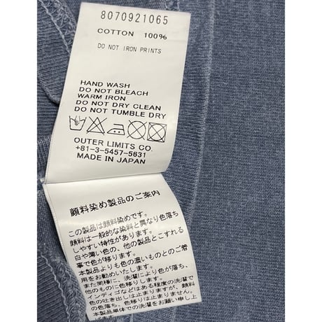 MADE IN JAPAN製 NIGEL CABOURN ヴィンテージ加工ポケット付き半袖Tシャツ ブルーグレー 44サイズ