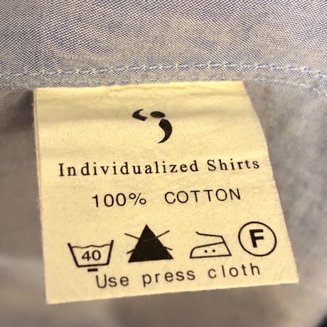 MADE IN USA製 INDIVIDUALIZED SHIRTS 長袖シャンブレーシャツ サックスブルー Mサイズ