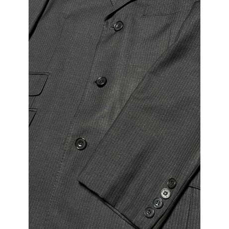 ▲訳あり商品▲ MADE IN JAPAN製 BURBERRY BLACK LABEL 3ピースストライプスーツ チャコールグレー 42L