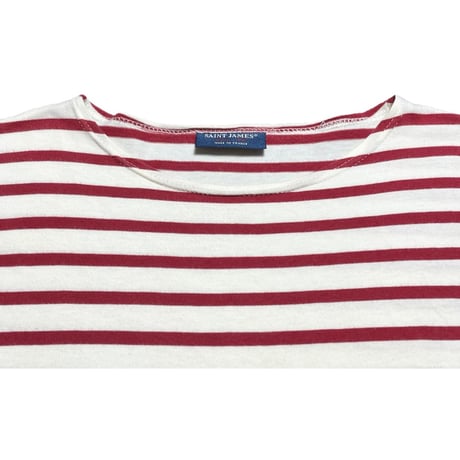 MADE IN FRANCE製 SAINT JAMES ボーダー柄半袖Tシャツ レッド×ホワイト XSサイズ
