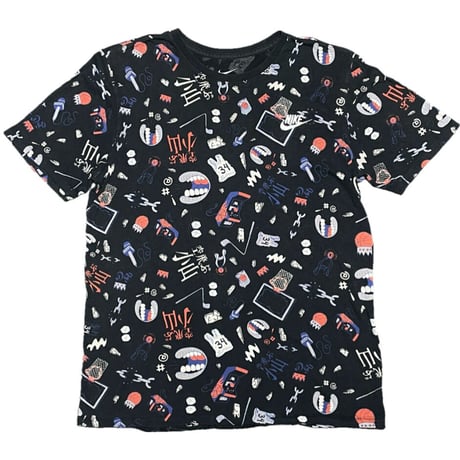 ▲訳あり商品▲ THE NIKE TEE 総柄Tシャツ ブラック Mサイズ