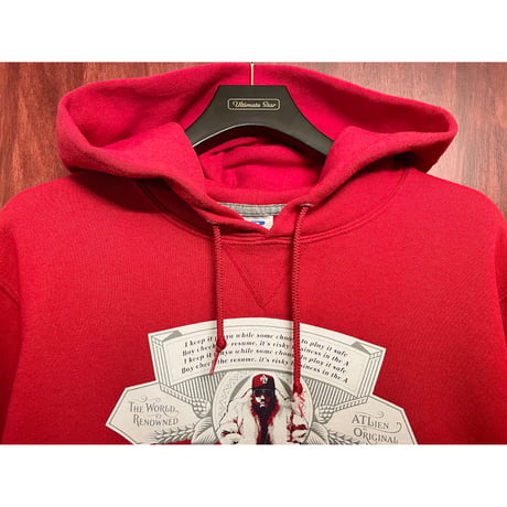 激レア Budweiser × Big Boi コラボレーション フルジップパーカー RUSSELL ATHLETICボディ レッド Mサイズ