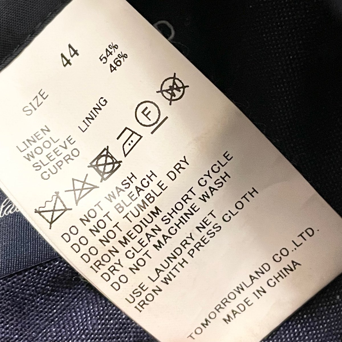 【TOMORROWLAND PILGRIM】ジャケット Angelico 50 TOMORROWLAND Pilgrim チェック柄 テーラードジャケットオン