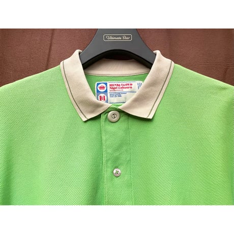 MADE IN PORTUGAL製 HENRI LLOYD × Nigel Cabourn 限定コレクション 半袖鹿の子ポロシャツ ライトグリーン Mサイズ
