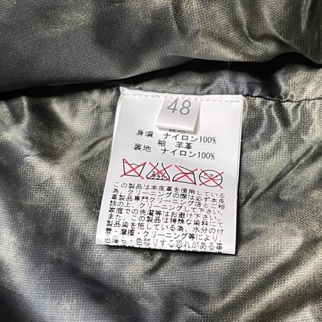 タグ付き美品 MADE IN ITALY製 GIORGIO BRATO レザー切り返しミリタリージャケット カーキ×ブラック 48サイズ