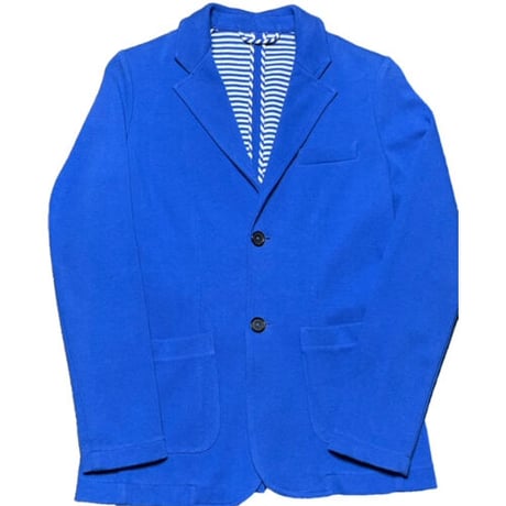 【BARNEYS NEWYORK 取り扱い】 MADE IN ITALY製 V86 コットンテーラードジャケット ブルー Sサイズ