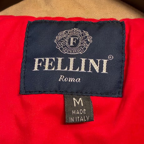 MADE IN ITALY製 FELLINI ROMA フルジップコットンコート 取り外しフード付き ベージュ Mサイズ