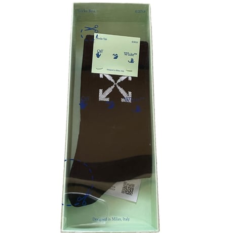 ★新品★ 箱付き MADE IN ITALY製 2021-22FW OFF-WHITE ソックス ARROW SPORT SOCKS BLACK WHITE OMRA024F21KNI0011001