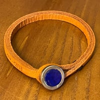 ★新品★ MADE IN ITALY製 TULSI PETRA ラピスラズリ ハンドメイドレザーブレスレット ナチュラル XS～Mサイズ