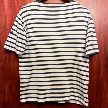 ▲訳あり商品▲ MADE IN FRANCE製 SAINT JAMES ボーダー柄 半袖Tシャツ ホワイト×ネイビー SMサイズ