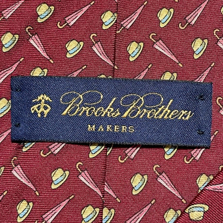 MADE IN USA製 BROOKS BROTHERS 総柄シルクネクタイ ワイン