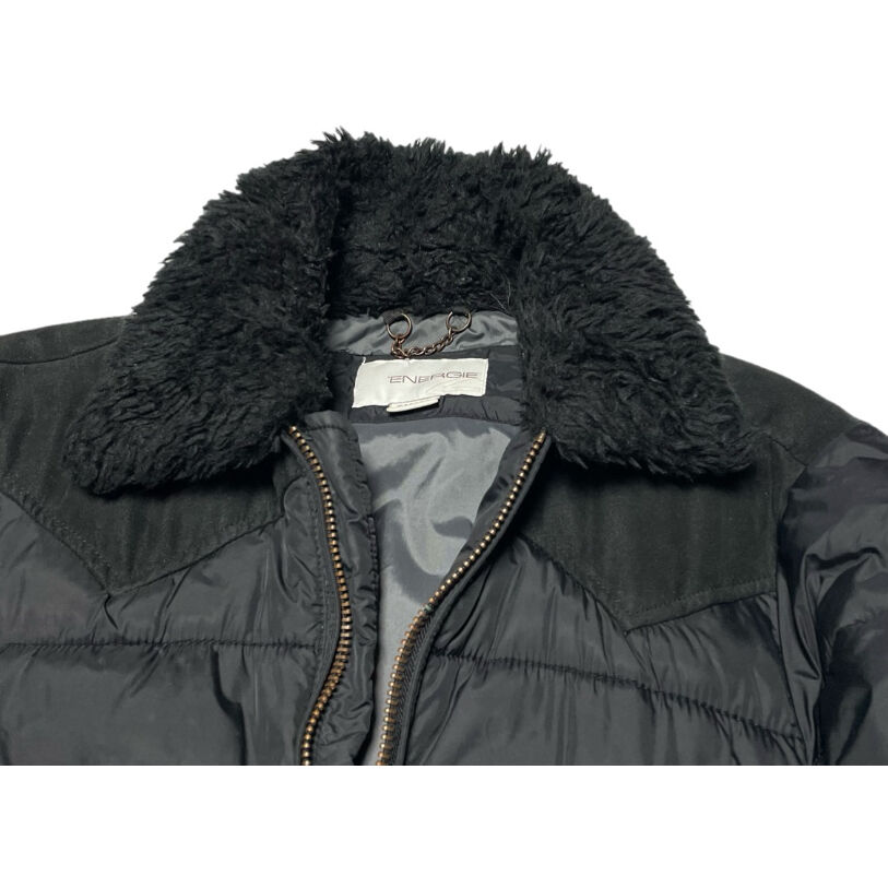 エナジー ダウン ブルゾン Lサイズ ENERGIE 黒 よりのシルバー 【公式