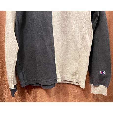 Champion REVERSE WEAVE ツートン切り替え長袖カットソー ネイビー×グレー Mサイズ