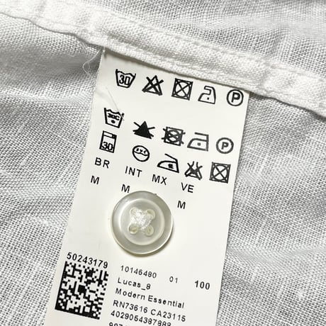 HUGO BOSS 長袖リネンシャツ ホワイト Mサイズ