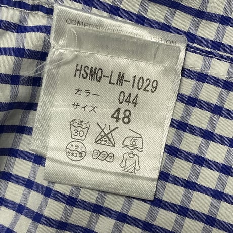 ▲訳あり商品▲ MADE IN ITALY製 ALEXANDER McQUEEN 半袖ギンガムチェックシャツ ブルー 48サイズ