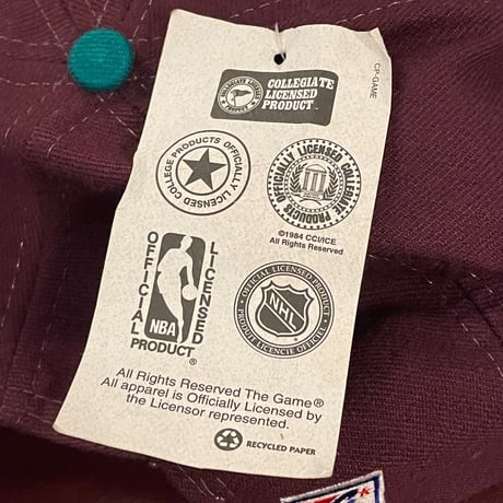 レア タグ付き 90s The Game NHL MIGHTY DUCKS ウール混ヴィンテージスナップバックキャップ バーガンディ