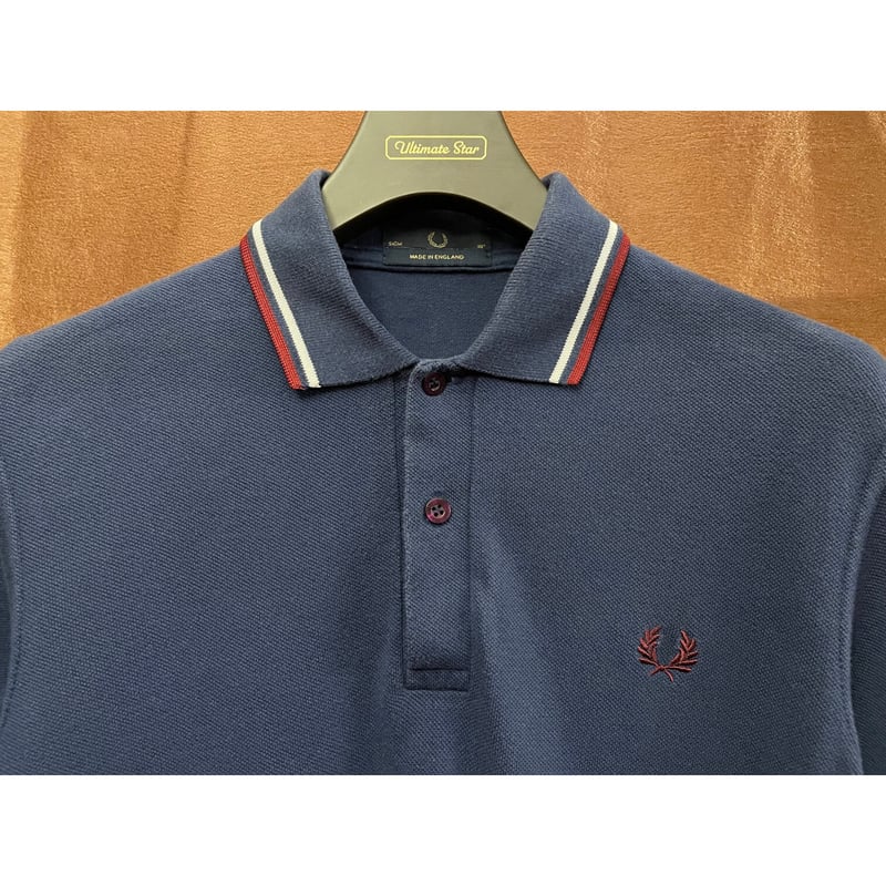 MADE IN ENGLAND製 FRED PERRY 襟ライン半袖鹿の子ポロシャツ MADE IN ENGLAND製 FRED PERRY 襟ライン半袖鹿の子ポロシャツ
