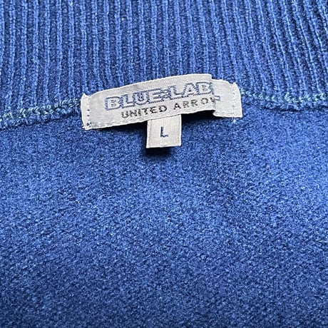 UNITED ARROWS BLUE LABEL フルジップウールカーディガン ネイビー Lサイズ