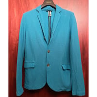【UNITED ARROWS 取り扱い】 MADE IN ITALY製 BARK コットンニットテーラードジャケット ターコイズブルー Sサイズ