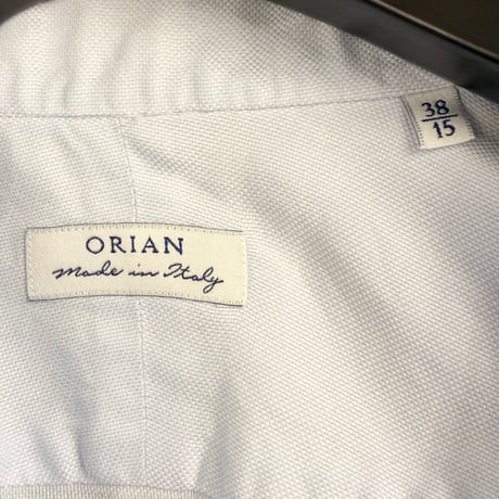 MADE IN ITALY製 ORIAN 長袖シャツ サックスブルー 38-15サイズ