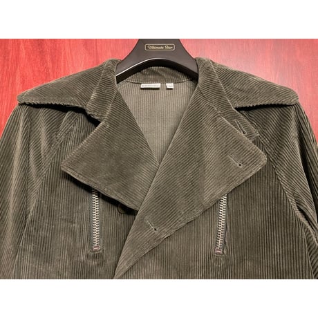 MADE IN GERMANY製 KEMPEL コーデュロイライダースジャケット オリーブ 46サイズ