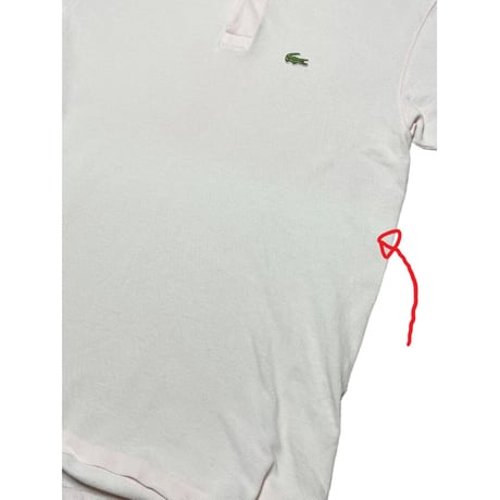 MADE IN USA製 80's OLD LACOSTE 半袖鹿の子ポロシャツ ピンク Mサイズ