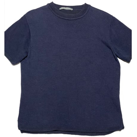 MADE IN JAPAN製 JOURNAL STANDARD 半袖ニットシャツ ネイビー Mサイズ