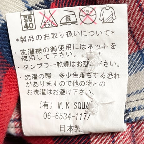 MADE IN JAPAN製 MANUAL ALPHABET 長袖チェック柄ボタンダウンシャツ レッド 3サイズ