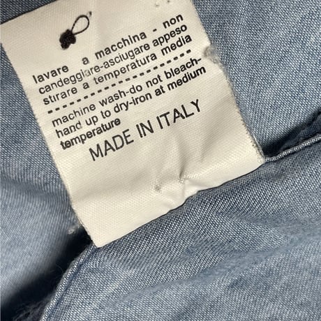 MADE IN ITALY製 Bevilacqua 長袖デニムシャツ ライトインディゴ Sサイズ