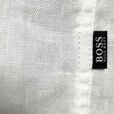 HUGO BOSS 長袖リネンシャツ ホワイト Mサイズ