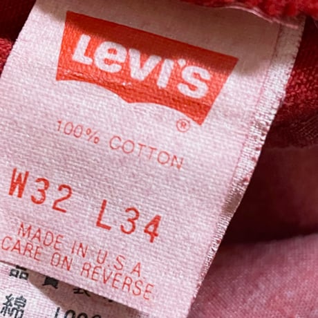 MADE IN USA製 LEVI'S 501 カラーデニムハーフパンツ レッド W32-L34サイズ