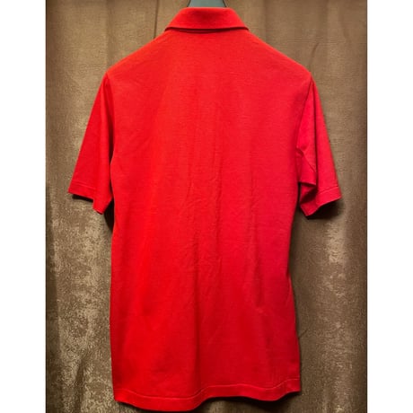 MADE IN USA製 60s～70s MUNSINGWEAR grand slam ポケット付き半袖鹿の子ポロシャツ レッド Mサイズ