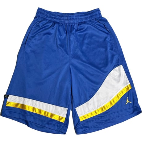 NIKE AIR JORDAN メッシュハーフパンツ ブルー×イエロー Lサイズ