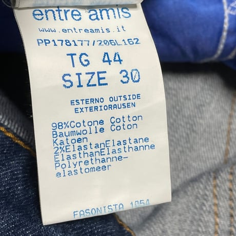 MADE IN ITALY製 entre amis GAGAモデル デニムパンツ インディゴ W30/44サイズ