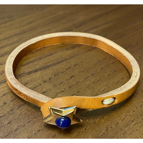 ★新品★ MADE IN ITALY製 TULSI STELLA OG LAPIS ラピスラズリ×ローズゴールド ハンドメイドレザーブレスレット ナチュラル Sサイズ