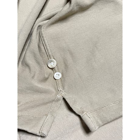 【SHIPS取り扱い】MADE IN ITALY製 Errico Formicola 鹿の子長袖ポロシャツ ベージュ Mサイズ