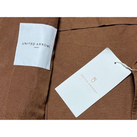 ☆タグ付き新古品☆ UNITED ARROWS リネンレーヨンテーラードジャケット ブラウン Lサイズ