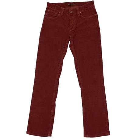 MADE IN ITALY製 nudie Jeans オーガニックコットンコーデュロイパンツ バーガンディ W30-L32サイズ